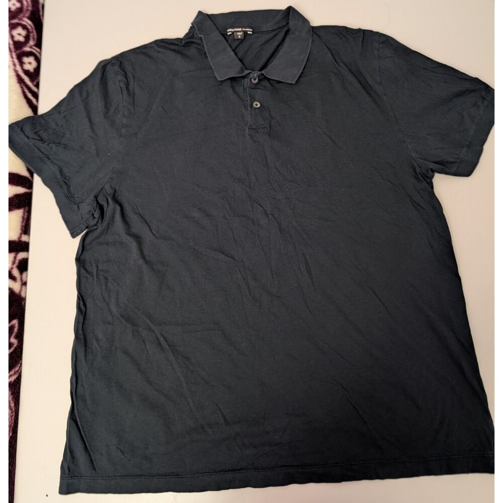 JAMES PERSE Los Angeles Polo Shirt Mens 4 XL Black Made In Japan Cotton Casual